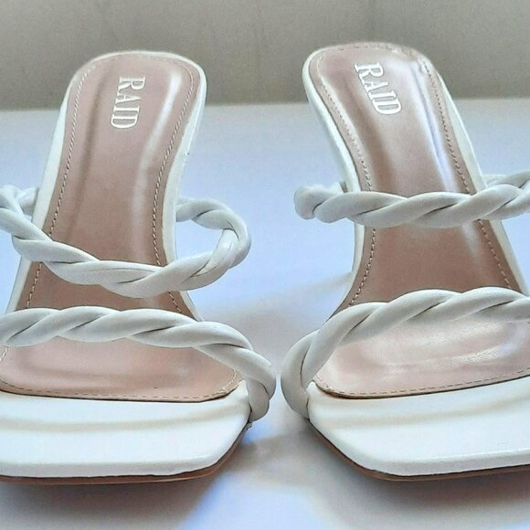 RAID Sameera Heeled Mule Sandals Slip-On in White - Picture 7 of 7